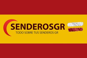 bandera de spain con logo senderos gr